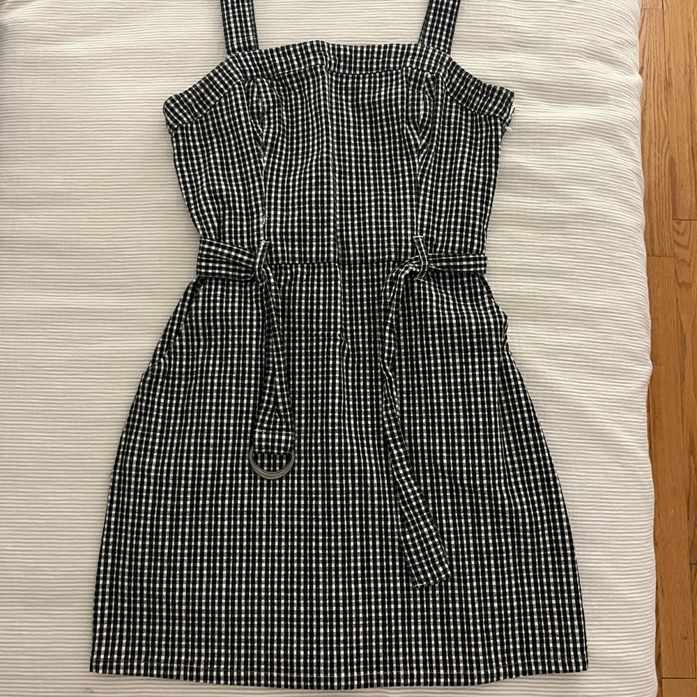 Hollister Black and White Gingham Mini Dress